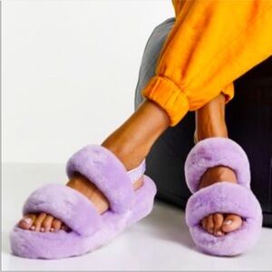 UGG Oh Yeah Slide Sheepskin Magnolia Women's Slippers w/ Elastic Strap